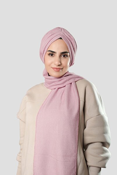 HÜRREMBONE SARAYDAN GELEN GÜZELLİK Pudra Kışlık Kendinden Atkılı Peluş Tesett...