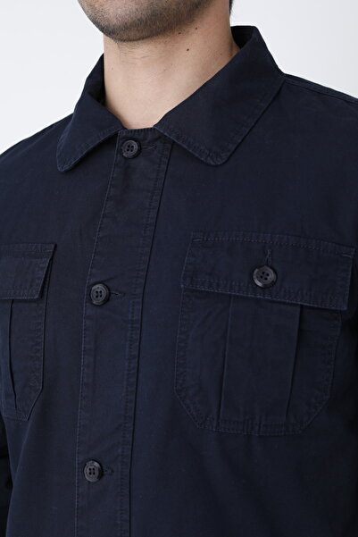 Cordial Ανδρικό εποχιακό παλτό με κουμπιά 4 τσέπες 100% βαμβακερό ύφασμα