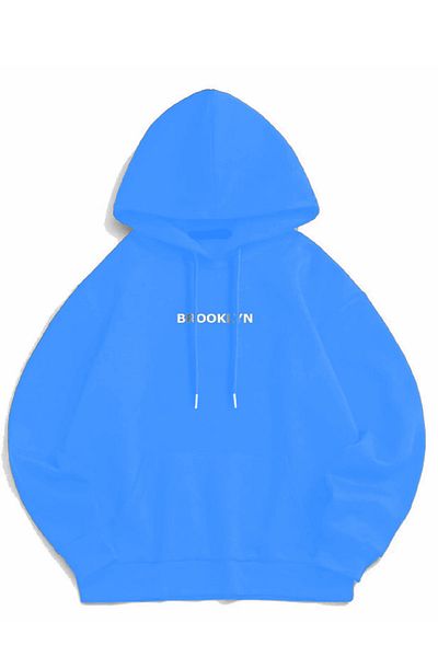 New Shine Hanorac de damă Baby Blue Los Angeles cu imprimeu