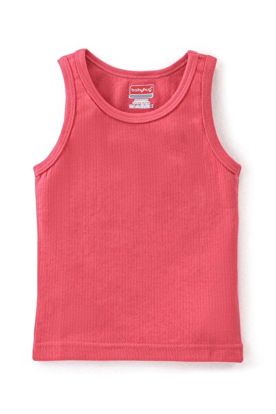 Babyhug Babyhug Cotton Pullover Sleeveless Solid Thermal Vest - Coral