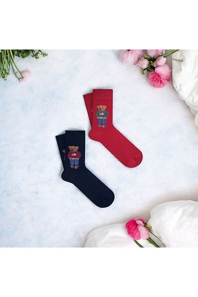 Mono Socks - 2 Pack Teddy Bear Cotton Socks