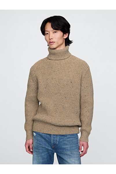 GAP Erkek Bej Balıkçı Yaka Kazak