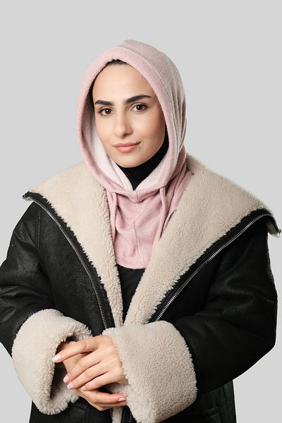 HÜRREM BONE Powder Lace Up Plush Casual Balaklava Neck Collar Beanie Jacquard Plain 2328_06