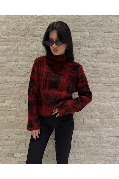 DEQ FASHION Color Transition Turtleneck Soft Sweater