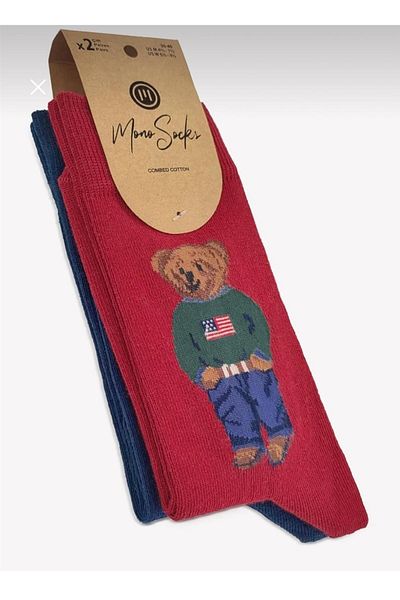 Mono Socks - 2 Pack Teddy Bear Cotton Socks