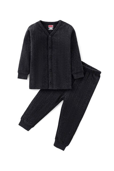 Babyhug طقم سترة حرارية بأكمام كاملة مفتوحة من الأمام وبنطلون ضيق من Babyhug ...