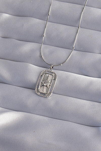 Skygo 316L سلسلة فولاذية فضية اللون حجر الزركون قلادة التارو - TJ-BKO9010