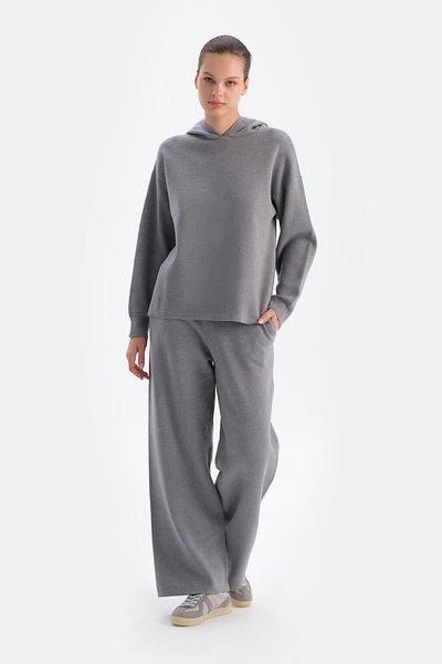 Dagi Grau melierte Hose mit weichem Griff