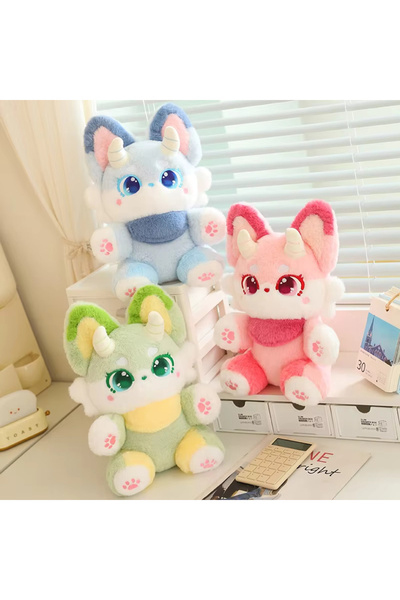 NB market Mavi Ejder Peluş Oyuncak Uyku Arkadaşı 35cm Yeni Stil Anime Oyuncak Serisi Bebek Ejderha