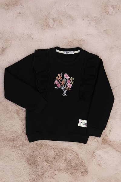 New Shine Hanorac oversize cu imprimeu negru pentru femei Bohemian Clothing