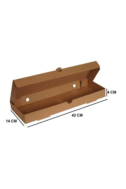 AMBALAJ MARKT Pide Kutusu 42x14x4 Cm Esmer E Dalga 25 Adet