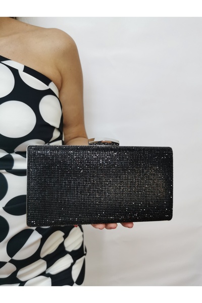 MODA Beegi̇ Concept Women's Evening Dress with Stone Black Chain Wedding Nigh...