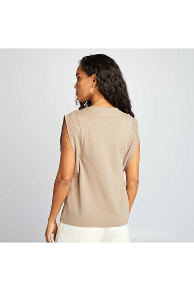 KIABI Sleeveless T-shirt BEIGE