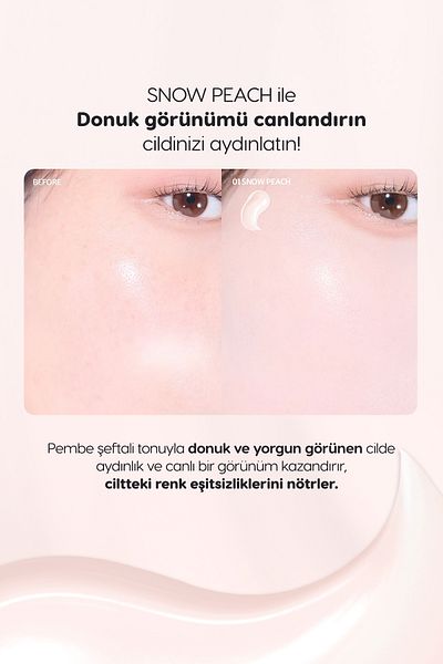 PERIPERA Peripera Tone Equalizing Cream Filter - Luminous Appearance, Milk Tone up (001 Snow Peach) Spf30