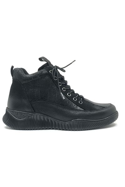 Kids Club Shoes Γυναικείες μπότες Venus Migi Μαύρες Ορθοπεδικές Γνήσιες Δερμάτινες - Επίπεδη αντιολισθητική σόλα
