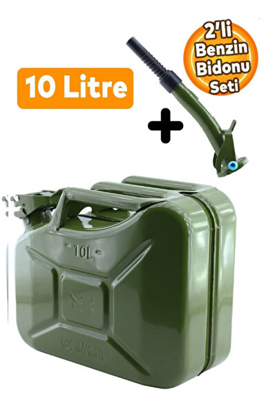 NUBLADO Metal Benzin Bidonu 10 Litre Akaryakıt Mazot Taşıma Doldurma Depolama...