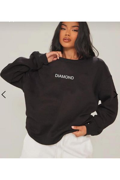 New Shine Φούτερ Unisex 2ip Raster HE LOVE με στάμπα καφέ oversize