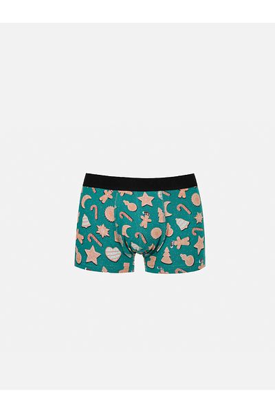 Colin's Boxer verde pentru bărbați cu imprimeu modern Cl 1071411