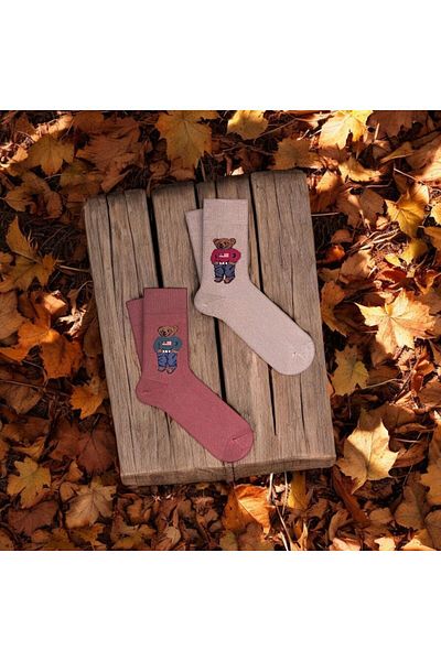Mono Socks - 4 Pack Teddy Bear Cotton Socks