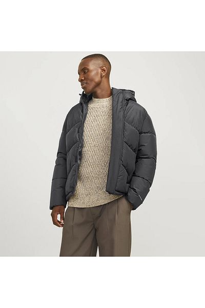 Jack & Jones Ανδρικό παλτό Jjworld Puffer Grey 12259850
