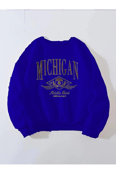 New Shine Ωραίο Unisex Oversize Καφέ εμπριμέ λευκό φούτερ