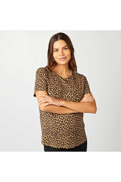 KIABI Leopard print nursing T-shirt BEIGE