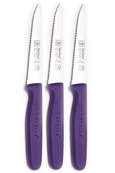 Sürbisa Surbisa 3 Pieces Vegetable & Fruit Knife Laser Sharpened Purple 61004-Lz