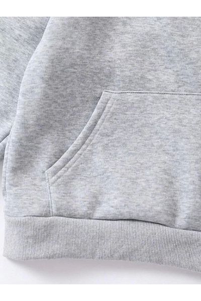 New Shine Unisex Μαύρο φούτερ με κουκούλα με στάμπα Astronaut