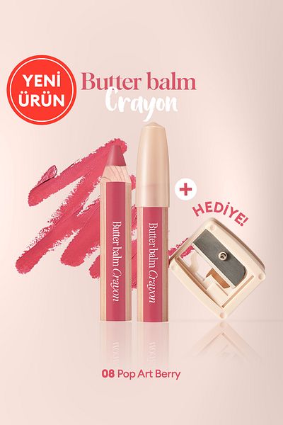 CLIO Clio 008 Pop-Art Berry Creamy Butter Crayon - Pen-Shaped Colored Lip Balm