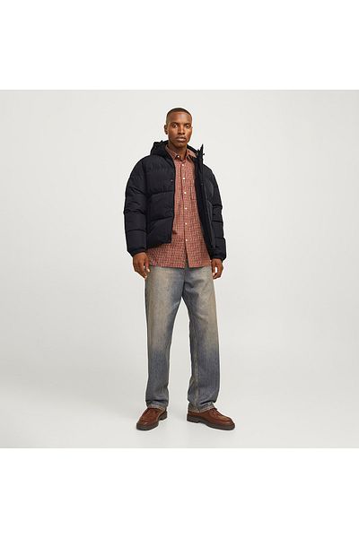 Jack & Jones Jack&Jones Bradley Puffer Hood Men's Black Hooded Coat