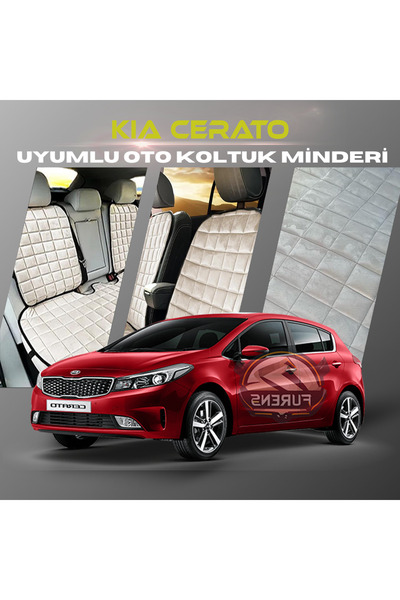 SHOOPLAA طقم وسائد مقعد السيارة كيا سيراتو باللون البيج مع جيوب ريش تايلاندية...