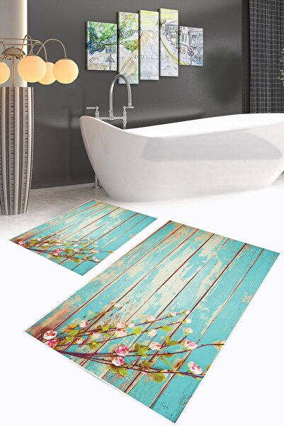 Carmine Carpet Set de 2 covorașe de baie, lavabile, imprimate digital, cu mod...