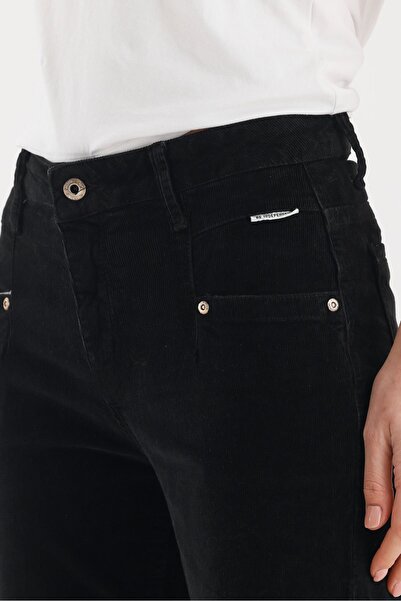 soBasic Кадифени панталони Nairobi Wide Leg-32 - Черни