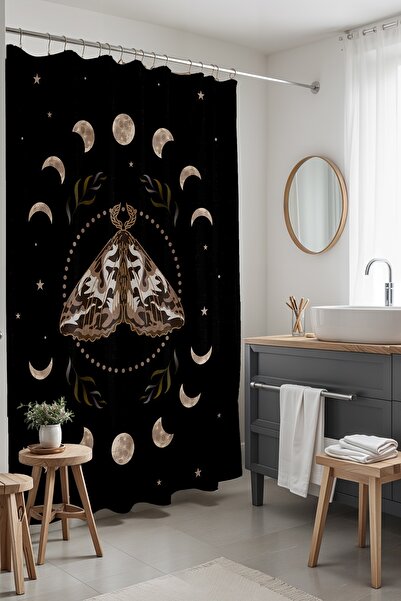 EVPANYA Banyo Perdesi, Bohem Aydaki Kelebek Desenli Duş Perdesi, Küvet Perdes...