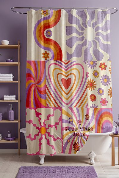 EVPANYA Κουρτίνα μπάνιου Ethnic Pattern Hippie Style 175x200cm Κουρτίνα μπάνιου