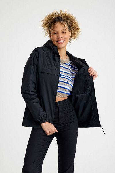 comstar Women's Lined Water Resistant Hooded Pocket Raincoat