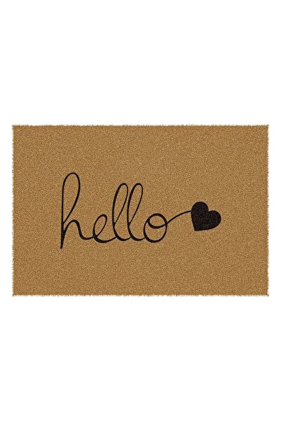Decovetro Hello Patterned Doormat with Heart Pattern 40 X 60 cm