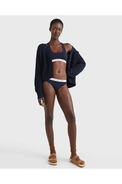 Tommy Hilfiger Marineblaues Damenhöschen mit Markenlogo und elastischem Band, geeignet für den täglichen Gebrauch Uw0uw03836-dw5