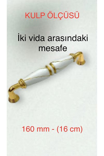 Porcellana Perla (16cm)-Porcelain Metal Furniture Kulb Handle Cabinet Drawer Kitchen Lid Handle Handle Inci160Mm Stk3085