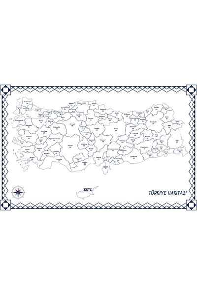 ZERO LAND Static Paper Colorless Turkey Map 87 cm X 150 cm Hnzrn