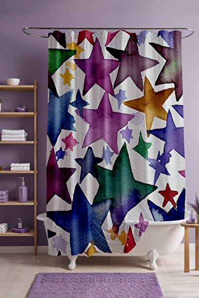 EVPANYA Занавіска для ванної кімнати, кольорова занавіска для душу з малюнком...