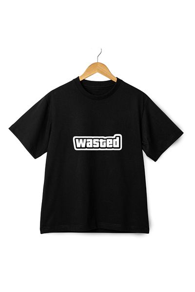 barsdepo Υπερμεγέθη μπλουζάκι GTA Wasted Text Printed, Oversize Unisex T-Shirt