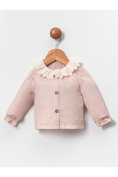 Cumino قميص بياقة دانتيل للفتيات من عمر 6-9-12 شهرًا