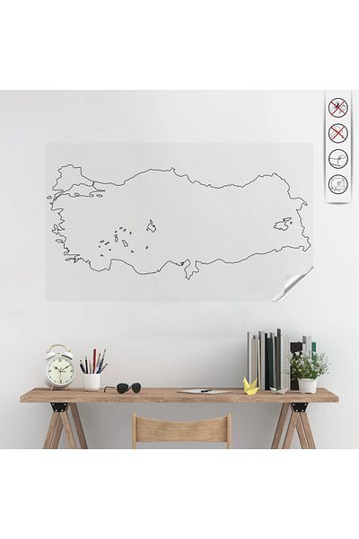 ZERO LAND Static Paper Mute Turkey Map 48 cm X 114 cm Wlzor