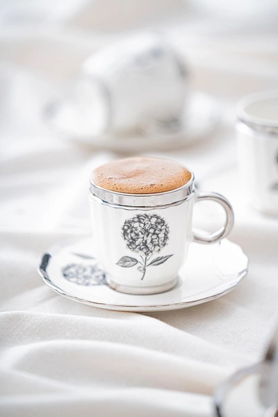 ACAR Melody 6 Kişilik Porselen Kahve Fincanı Takımı 90 ml 5142 Silver Model-4