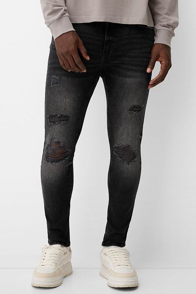 Bershka Super skinny ripped jeans