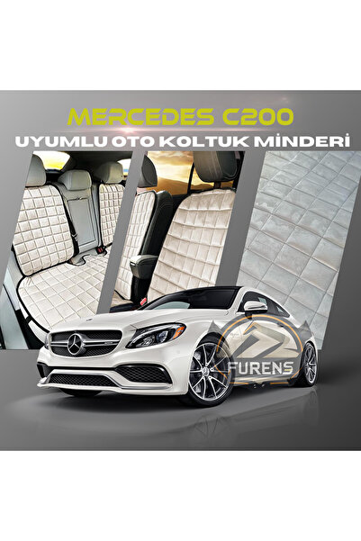 SHOOPLAA Mercedes C200 Bej Renk Tay Tüyü Cepli & Terletmez Sırtlı Oto Koltuk ...