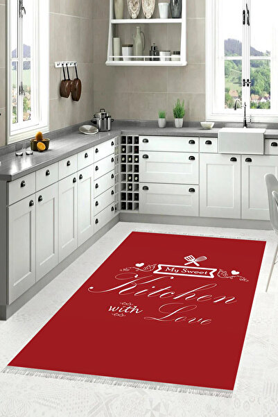MUBO Kaymaz Tabanlı Yıkanabilir Antibakteriyel Dijital Baskı Mutfak Halısı Yolluk Kilim