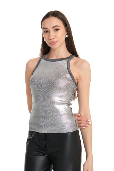 jöns since 1997 Women's Crew Neck Gray Laced Knitwear Undershirt