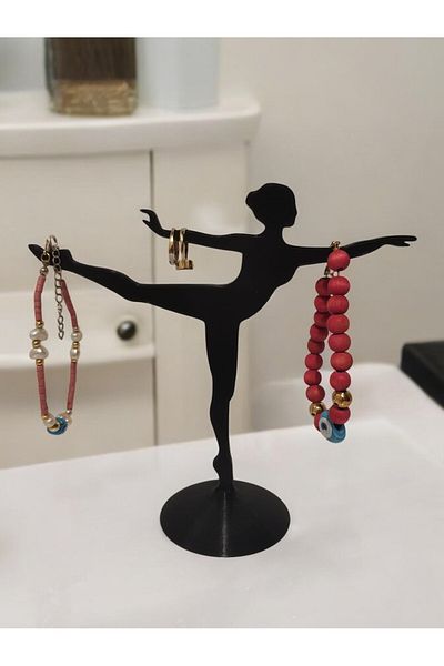 3dlab Hard Plastic Decorative Ballerina Design Jewelry Stand - Organizer and Ring/Earring/Necklace Rack